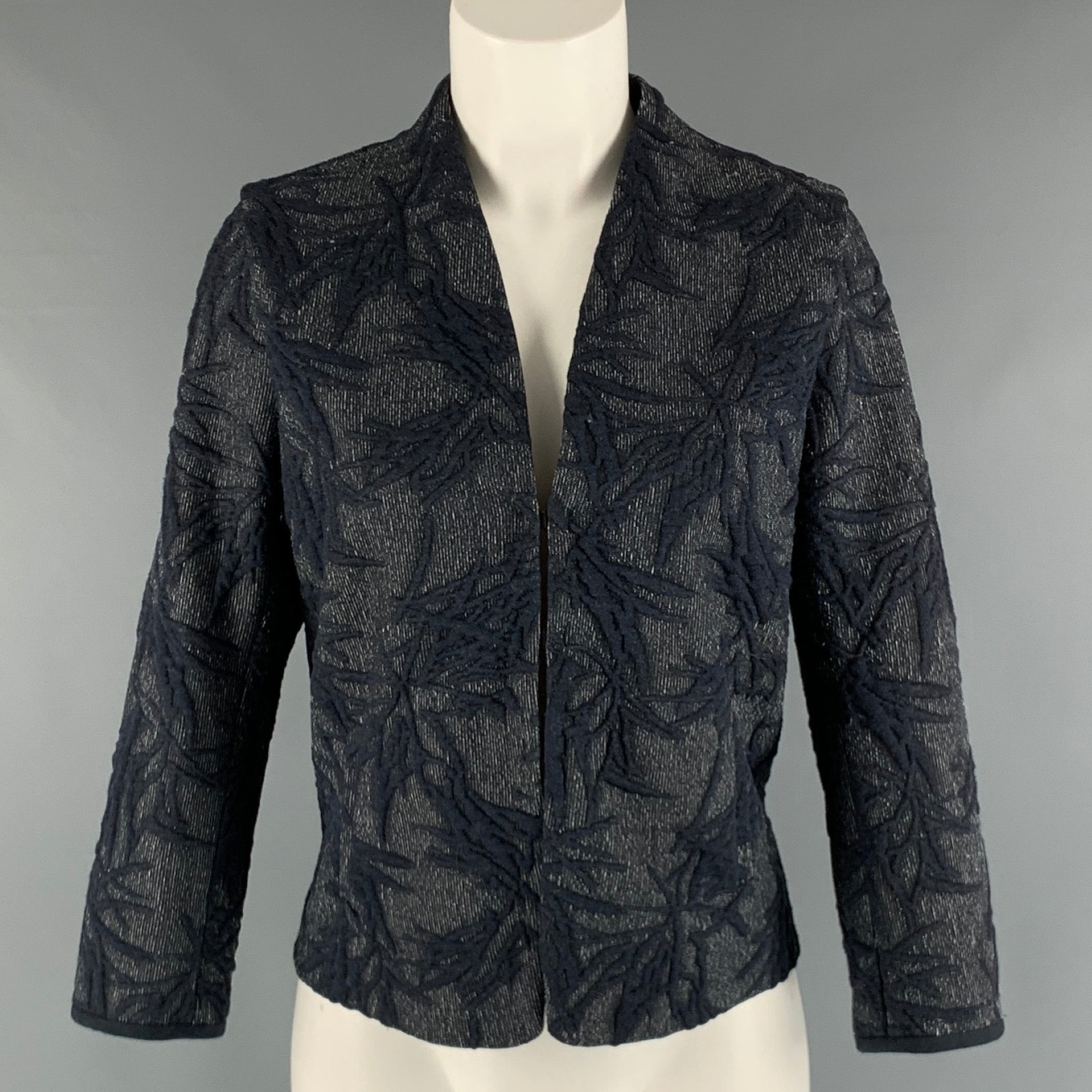 Pas De Calais Size M Navy White Polyester Blend Jacket
